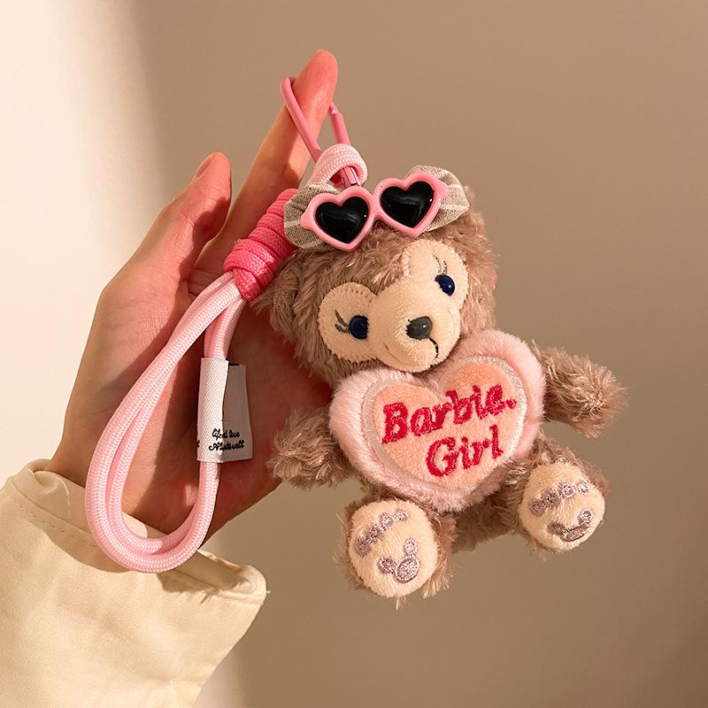 ShellieMay Duffy Bear Plush Keychain Pendant – Cartoon Doll & Backpack Ornament, Ideal Couple Gift