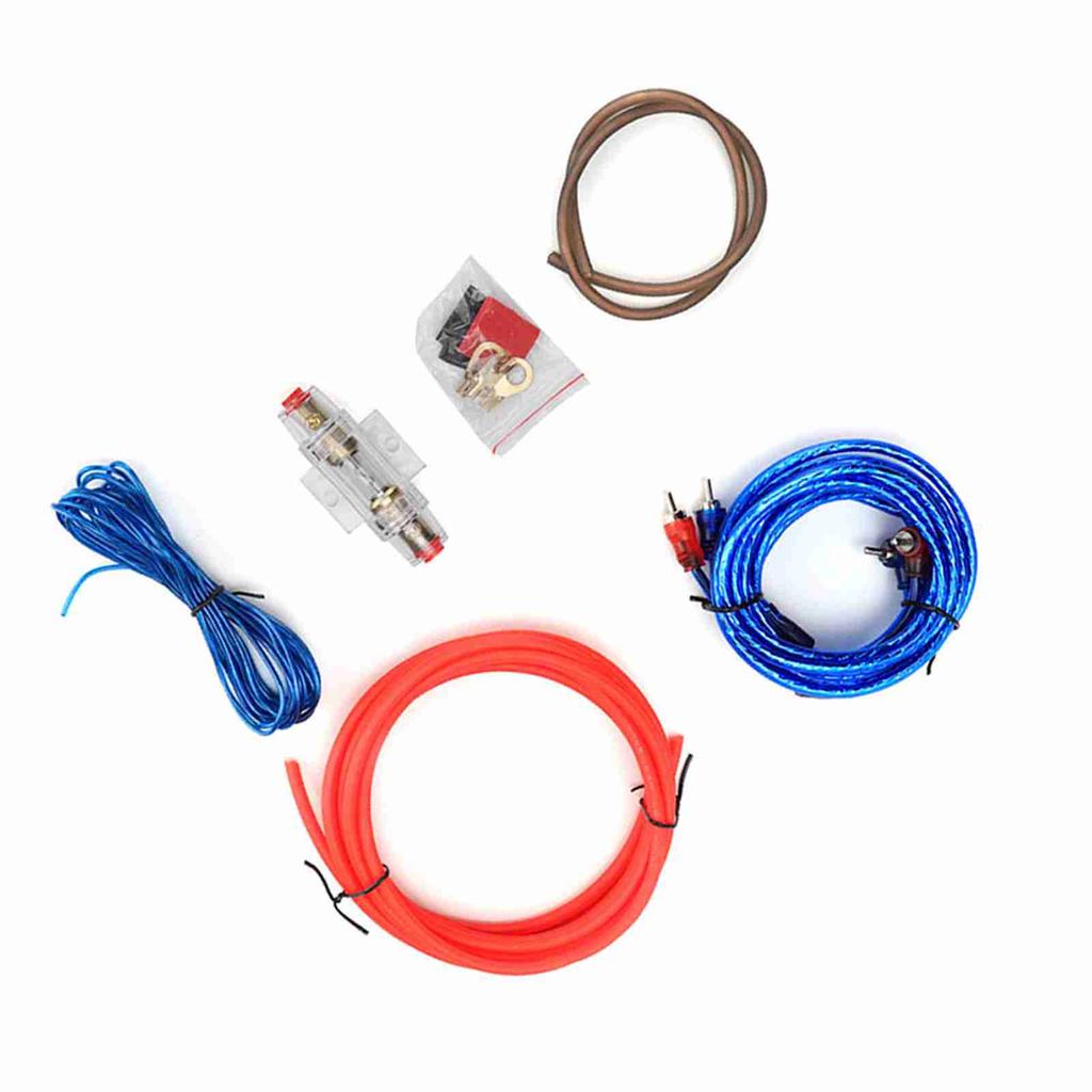 Car 10GA Power Amplifier Subwoofer Audio Speakers Replacement Zinc Alloy Wire Set Kit