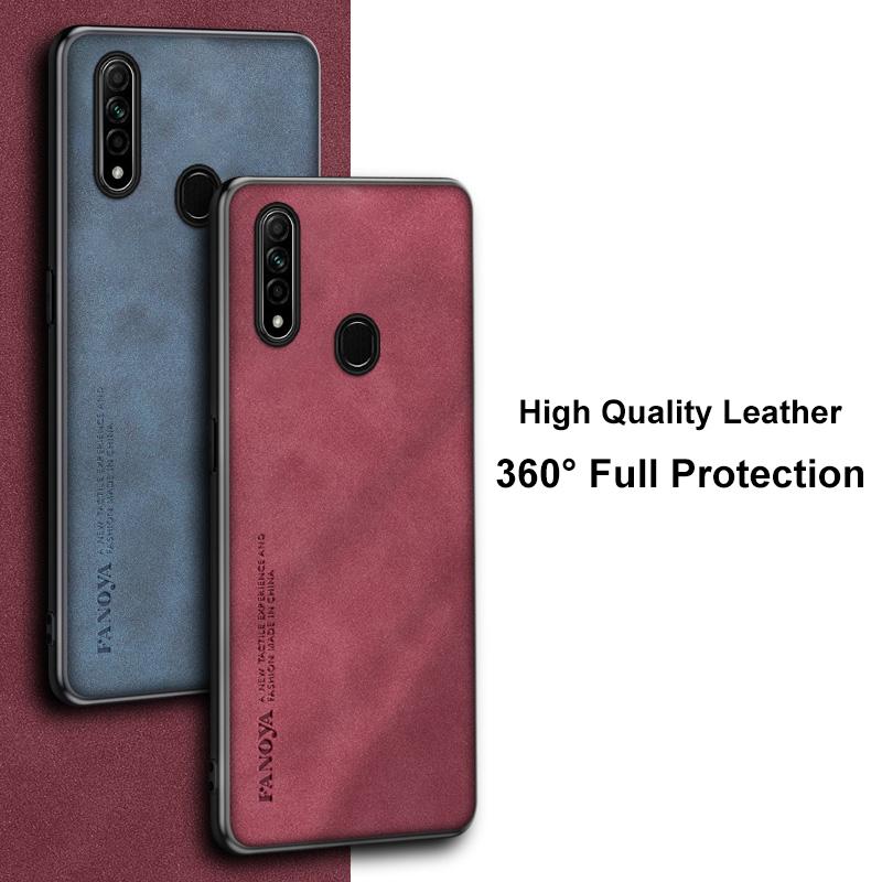 Luxury PU Leather Case For OPPO A31 Back Cover Business Matte Silicone Shockproof Full Protection Phone Case For OPPO A8 Coque