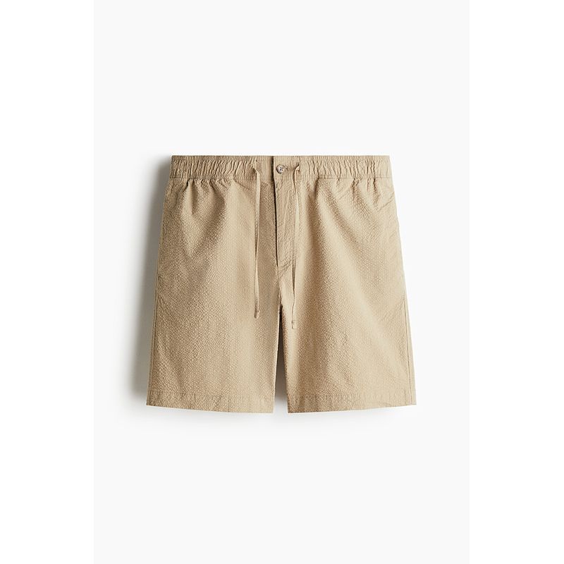 

HM Men s Casual Pants 2025 Summer New Arrival Seersucker Work Clothing Straight-leg Loose Leisure Shorts 1261056 Beige 180/106
