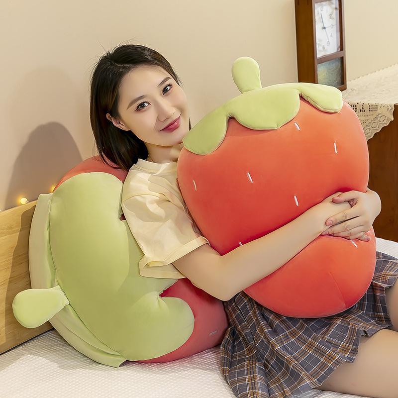 Simulated Big Strawberry Throw Pillow Cute Plush Toy Large Girl Girl Heart Fruit Cushion Drama Doll