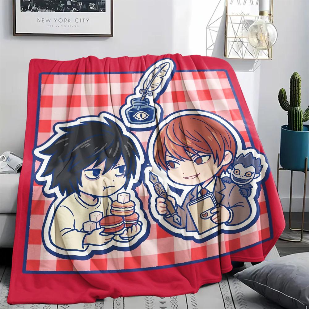 Death Note Print Flannel Blanket, Ultra Soft High Quality All Seasons Warm Throw, Home Decor Cozy Blanket, Perfect Christmas Gift