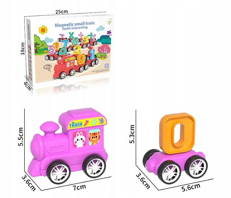 Red Educational Magnetic Train Learning Numbers Montessori Operations 31pcs