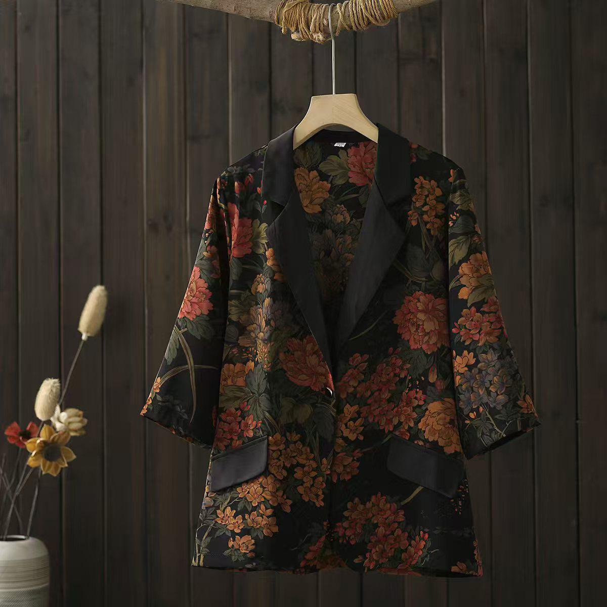 

Trendy Women s Slim Fit 3/4 Sleeve Lapel Blazer XL (90-105 lbs recommended) чорний