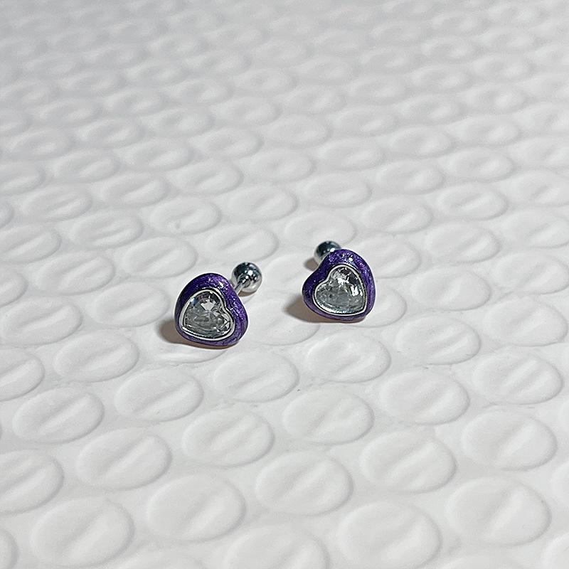 Summer Design: Green, Purple, and Red Lightning Screw Ear Bone Earrings