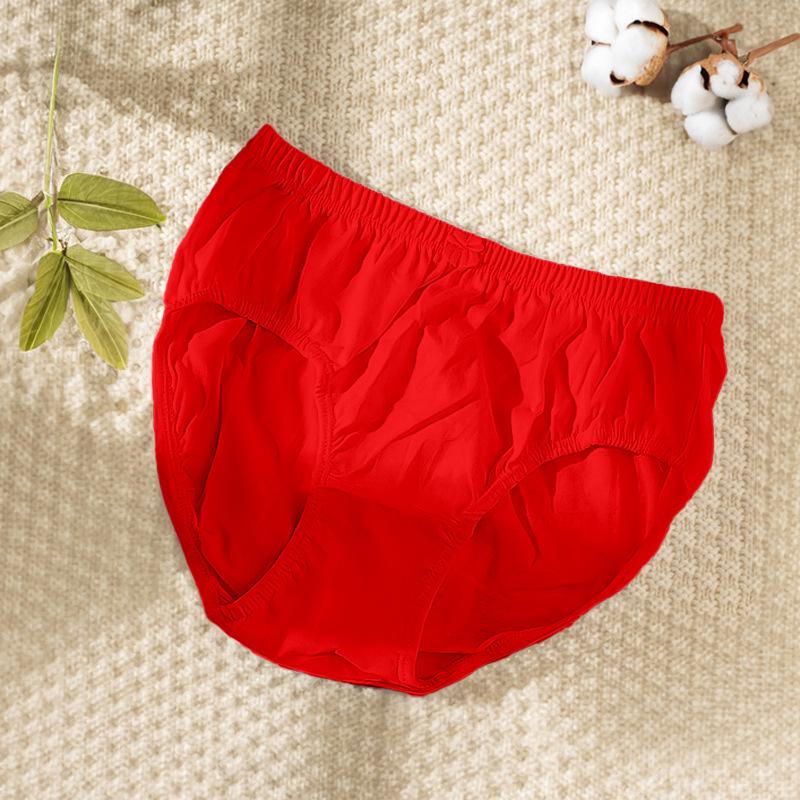 4 Pcs Women's Underwear Red Briefs Breathable Cotton Panties L XL 2XL 3XL 4XL 5XL
