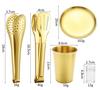 Stainless Steel Camping Cutlery Set: Knife, Fork, Spoon, Plate, Cup with Cloth Bag for Outdoor Use