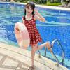 Girls Modest Skirted Swimsuit Tummy Control Slimming Student Bathing Suit For Spring