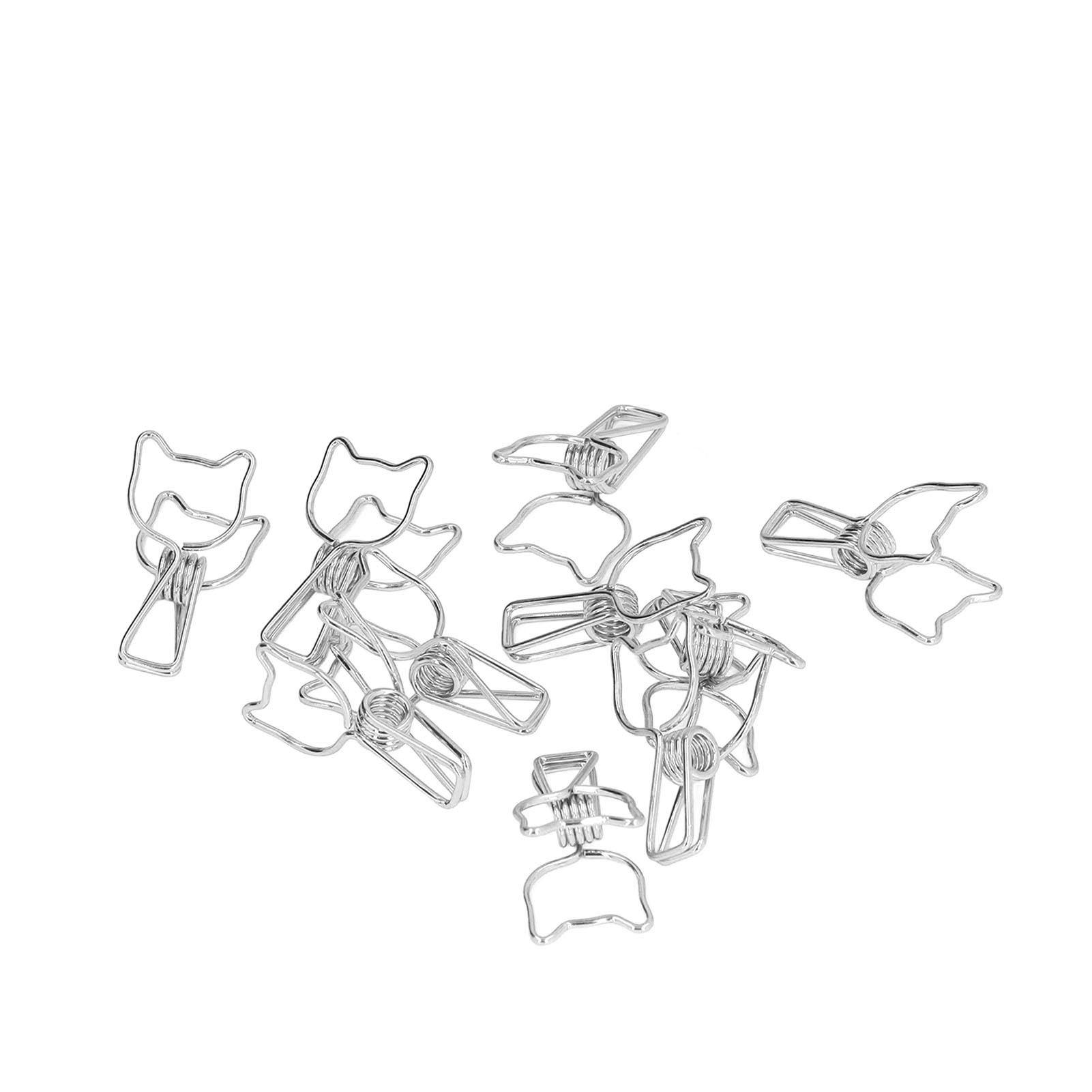 

20pcs Paper Clips Attractive Decorative Stable Reliable Hollow Design Elegant Style Reusable Clamps for OfficeSilver серебряный