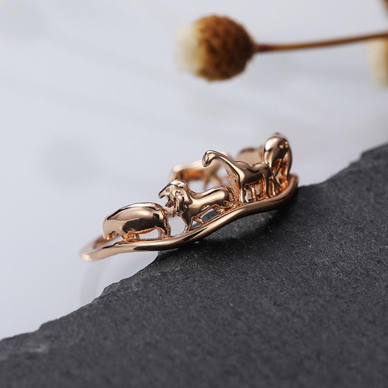 

CAOSHI Rose Gold Color Finger Ring Hollow Out Animal Design Thin Ring Fashion Party Zircon Gift Versatile Accessories for Women 10
