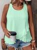 1116 Summer Ladies Elegant Solid Color, Court Flower Eyes Embroidered Asymmetrical Flowerleaf Hoop Vest