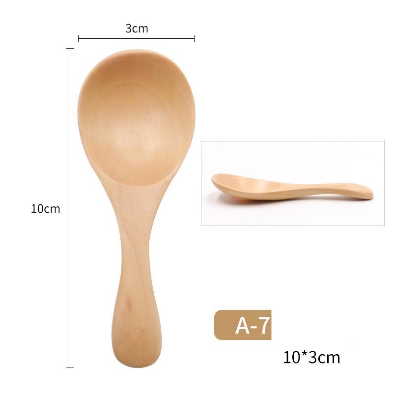 Holzlöffel zum Essen, Holzhoniglöffel für Tee, Holzteelöffel zum Umrühren von Kaffee, Hartholz-Tafellöffel zum Kochen, kleine Servierlöffel