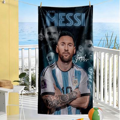 Messi Strandhåndklæde Super Blødt & Absorberende Komfortabel Letvægt Velegnet til Svømning, Fitness, Camping, Yoga Ferie