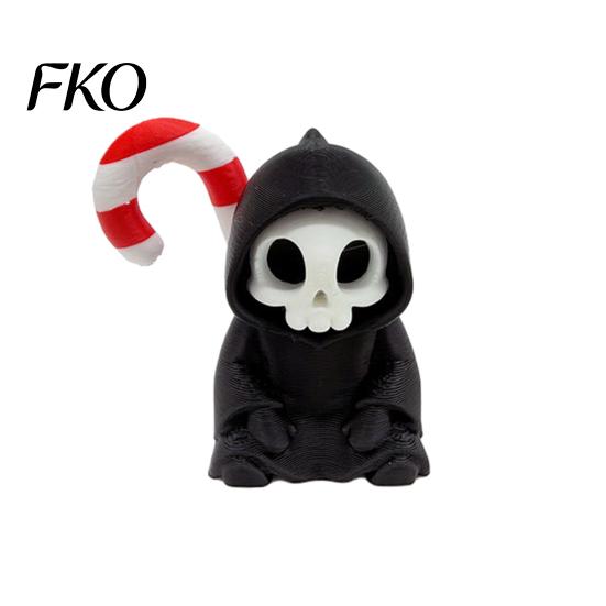 Three-dimensional Texture Statue Mini Grim Reaper Statue, 3D Printed Halloween Skull Detailed Model Figurine for Tabletop, Desk, Shelf Home