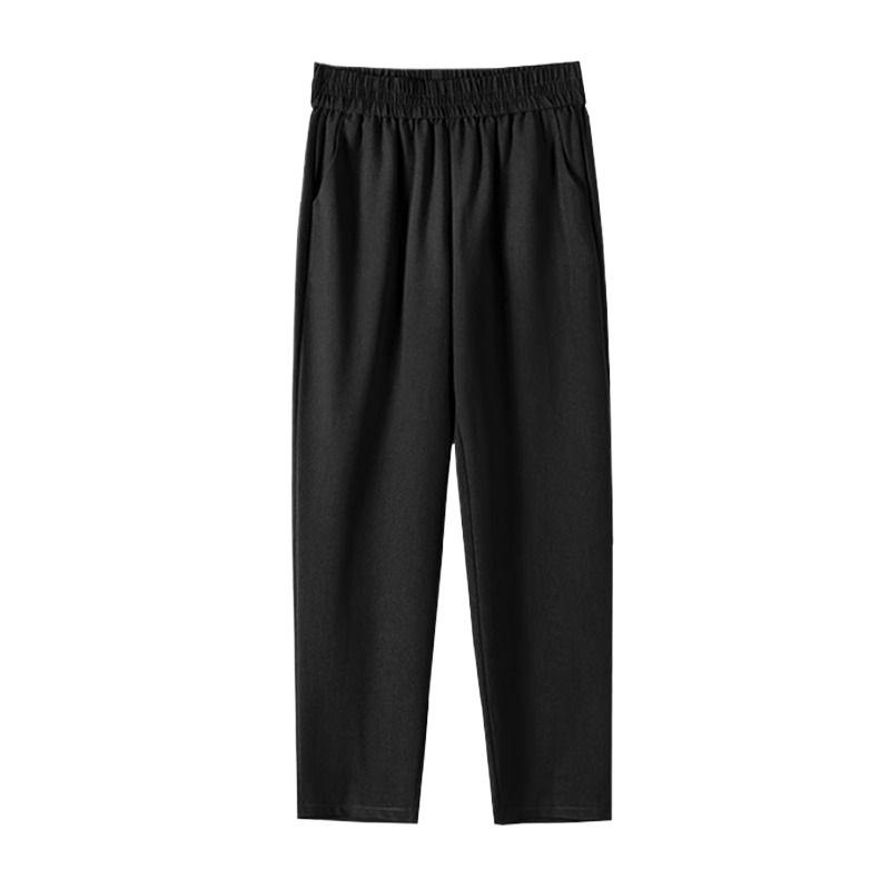 Women's Ice Silk 3/4 Length High-Waisted Harem Carrot Pants - Versatile & Thin