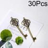 30Pcs/Set Key Shape DIY Skeleton Antique Silver Alloys Vintage Antique Bronze Plated Santa Keys Pendants