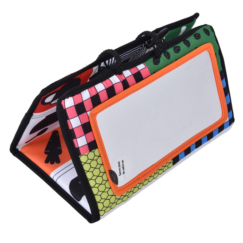 Hoher Kontrast Schwarz Weiß Weiches Stoffbuch Hängespielzeug Babyspiegel Bodenaktivitätsspielzeug Spiegel Hängend