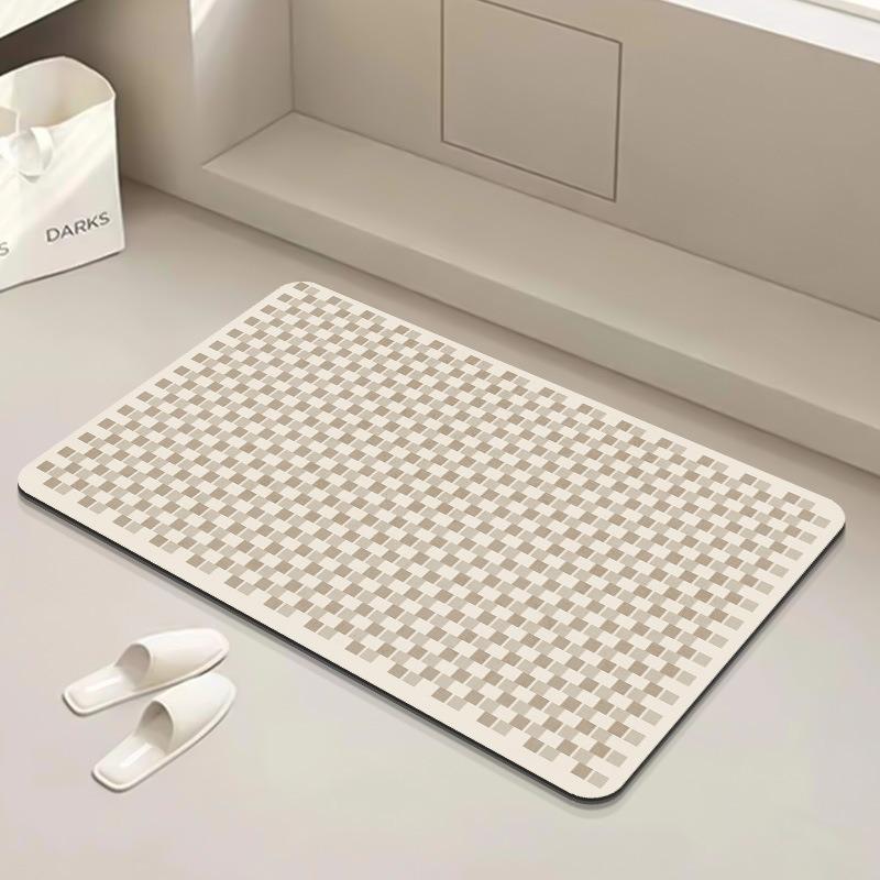Moderne gestreifte Badematte Badezimmer Schnell trocknender Teppich Duschraum Leicht zu reinigen Fußmatte Super saugfähig Rutschfest Kieselgurmatte