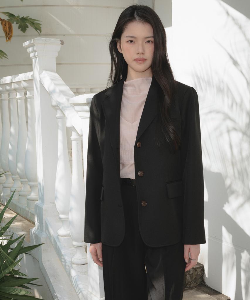 Deheve Hidden Stripe Single Jacket [Black]