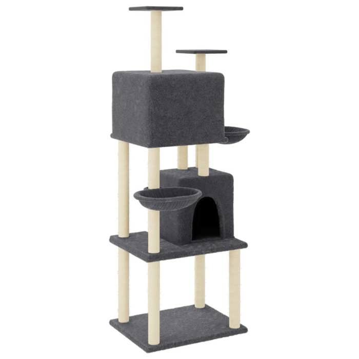 Maison Exclusive - Arbre à chat avec griffoirs en sisal Gris foncé 180 cm
