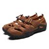 Men's Outdoor Breathable Closed-Toe Leather Sandals - Comfortable, Large Size, Cross-Border Summer Beach Shoes