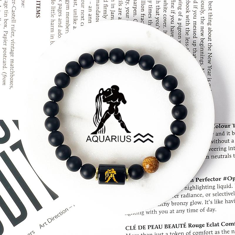 12 Constellations Scorpio Bracelet Natural Stone Tiger Eye Beads Bracelets for Men Women Cancer Virgo Leo Libra Couple Jewelry