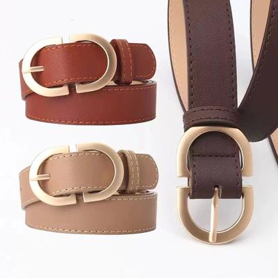 Available Double D-clip Women Fashion Slim Waist Belt Ladies Skirt Decoration Jeans Belt Pu Leather Personalized Style