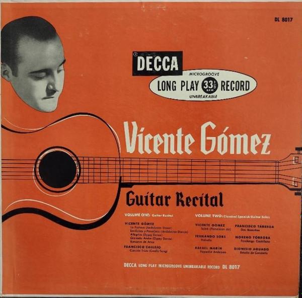 

LP Record VICENTE GOMEZ - Guitar Recital DL8017 Decca 1952 US Classical Used
