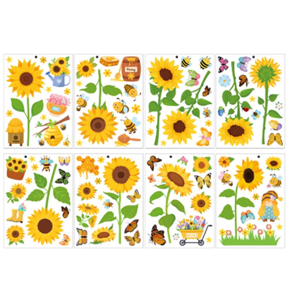 

8Sheets/Set Waterproof Wall Stickers Double Sided Glass Stickers Home Decoration Style B