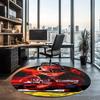 Michael Schumacher Printed Round Rug Carpet Chair Rug Area Rug Entryway Doormats,for Office Chair Living Room Bedroom Kitchen Room.