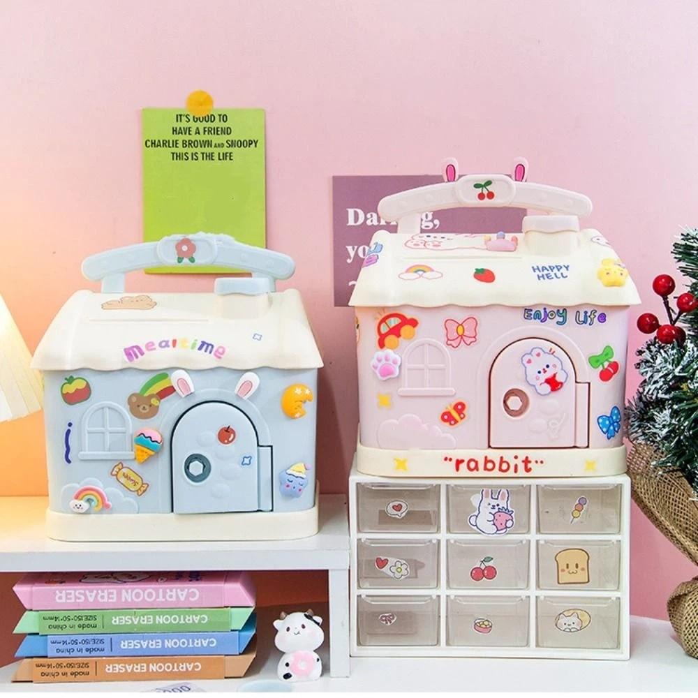 With Lock and Keys House Shape Piggy Bank House Shape Save Money Box  Birthday Party