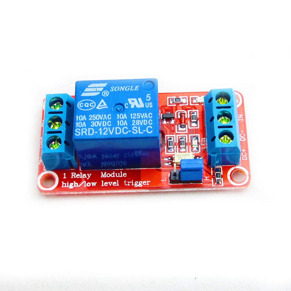 HiLetgo 12V 1 Channel Relay Module with Optocoupler Isolation Support High or Low Level Trigger