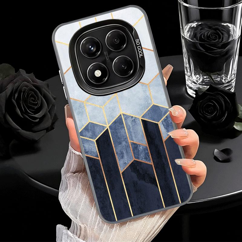 Geometric Marble Pattern Shockproof Phone Case for Xiaomi Redmi Note 15 14 13 12 Pro Plus 11 11S 11T 5G Cover Anti Fall Fundas