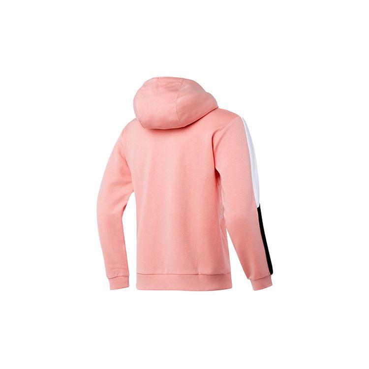 Li Ning Training Series Casual Sports Hooded Cardigan Sweatshirt Women outerwear Almond-Pink AWDQ314-2