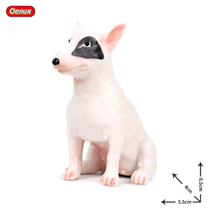 Oenux New Farm Dogs Pet Figurines Rottweiler Collie Huskie Bulldog Schnauzer Model Action Figures Cute Home Decoration Kids Toy