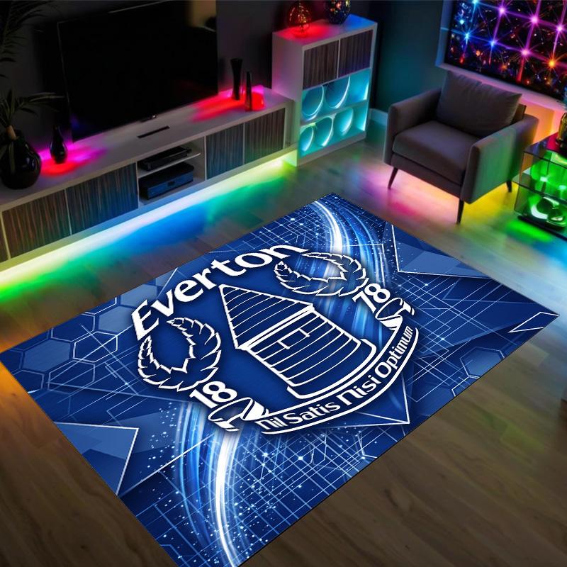 Everton Football Design Crystal Velvet Carpet Cozy Non?Slip Printed Rug For Bedroom Living Room Entrance