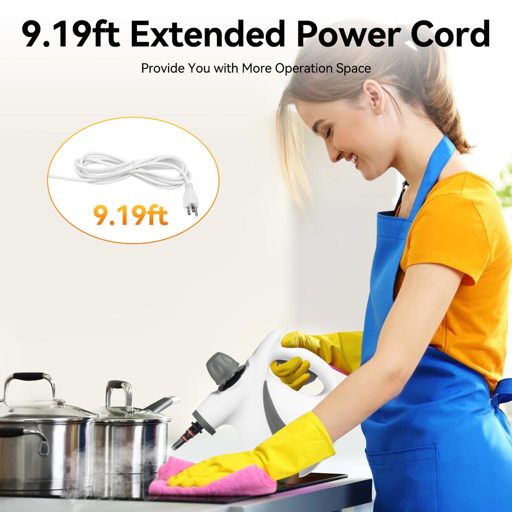 Powerful Handheld Steam Cleaner 239°F 1050W Auto Steam for Floor Tile Grills Upholstery Car Cleaning