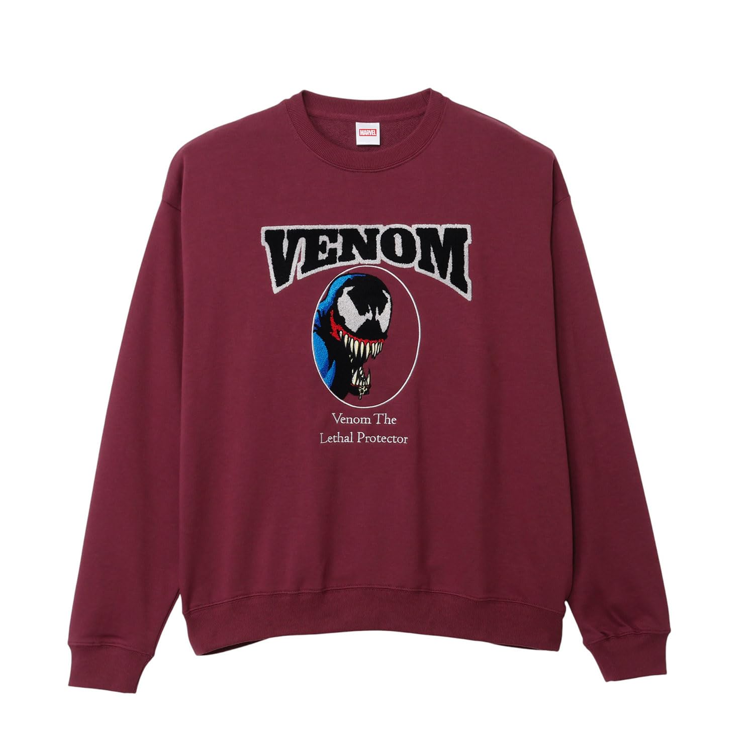 

Small Planet Marvel Sagara Embroidered One Size Fits All Sweatshirt, Venom, Purple,