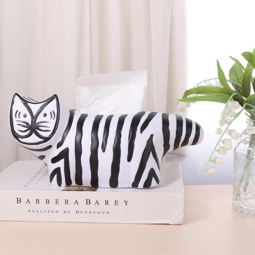Modern Cat Ornament Cartoon Paper Box Desktop Decoration Tissue Box Living Room