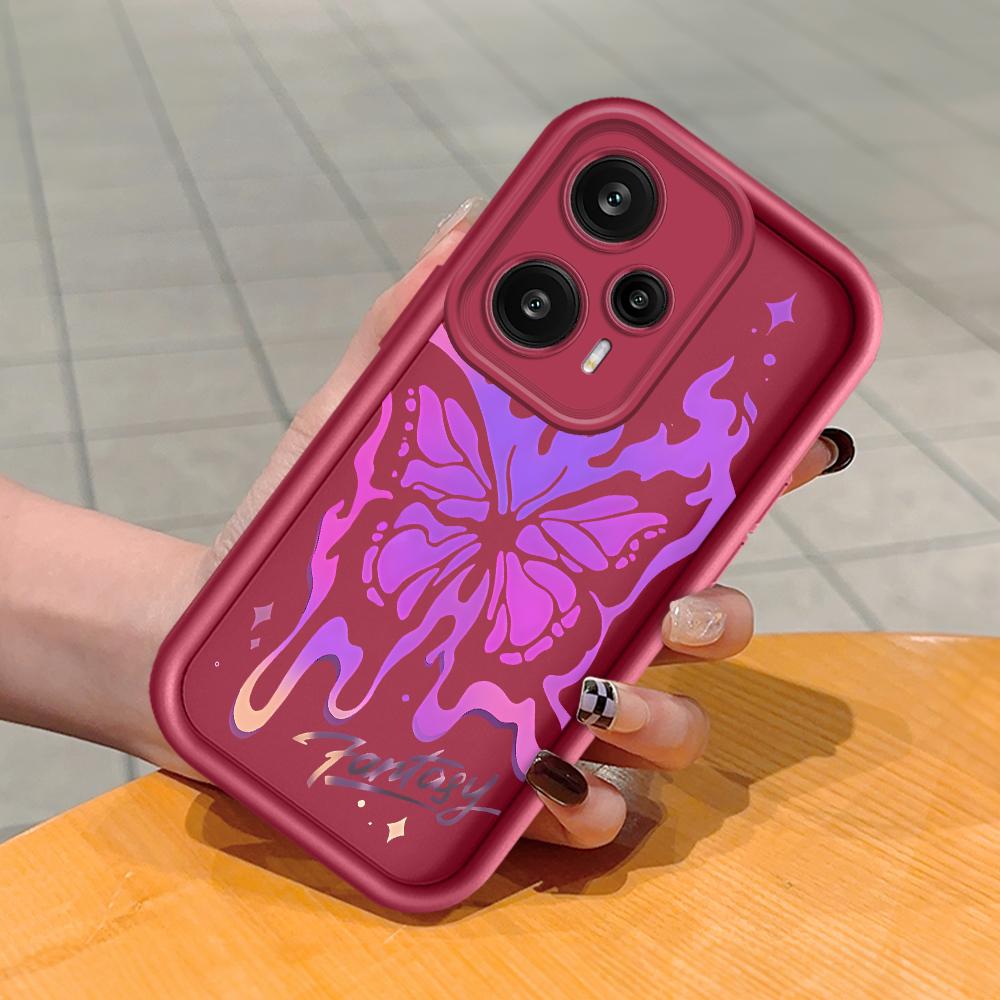 Soft Silicone Square Ladder Printing Pattern Phone Casing Full Cover Camera Shockproof Protection Rubber Case for Xiaomi Redmi