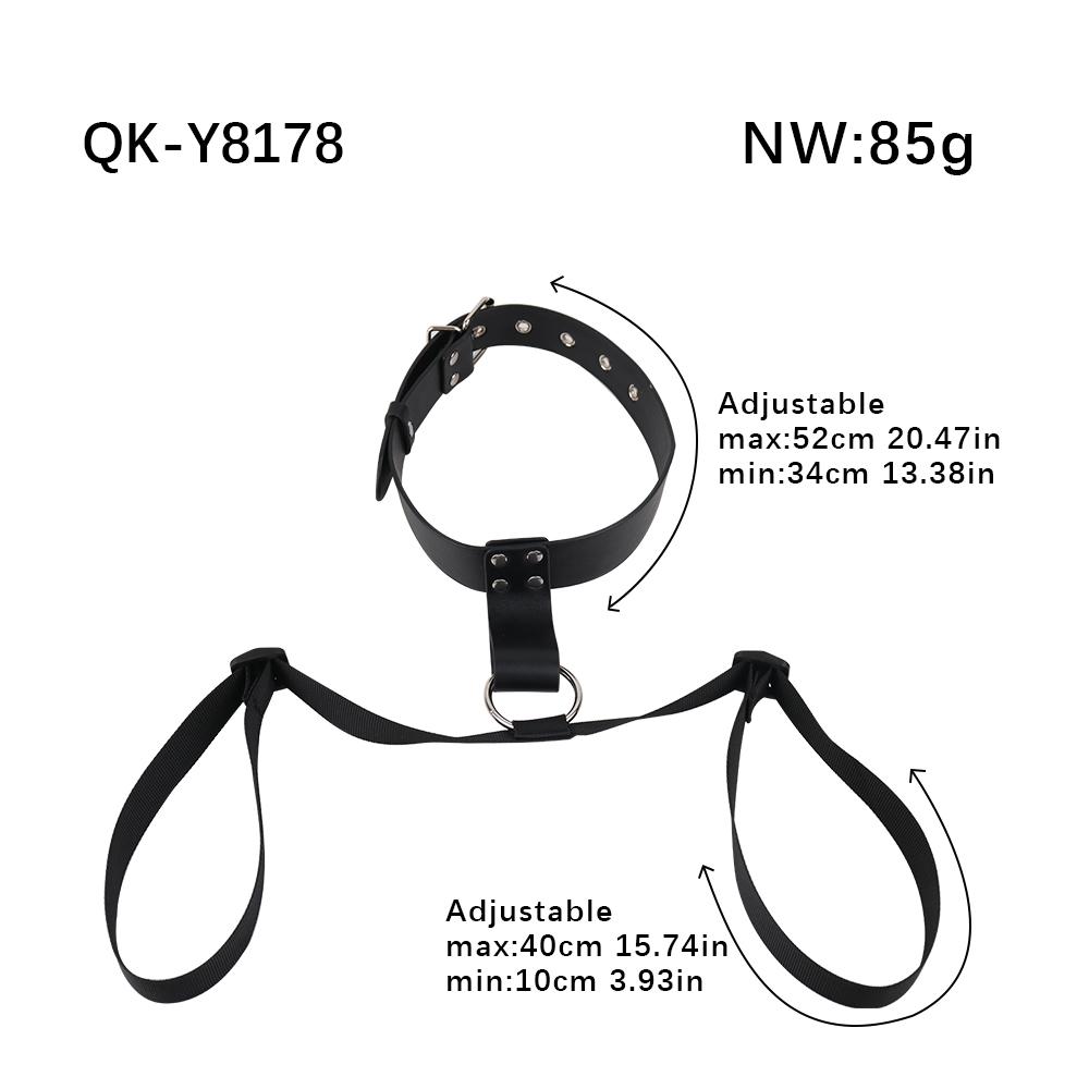 QKKQ Leather Breast Harness BDSM Boobs Restraint with Collar Couples SM Game Leather Lingerie Breast Belt Sex Toys for Couples