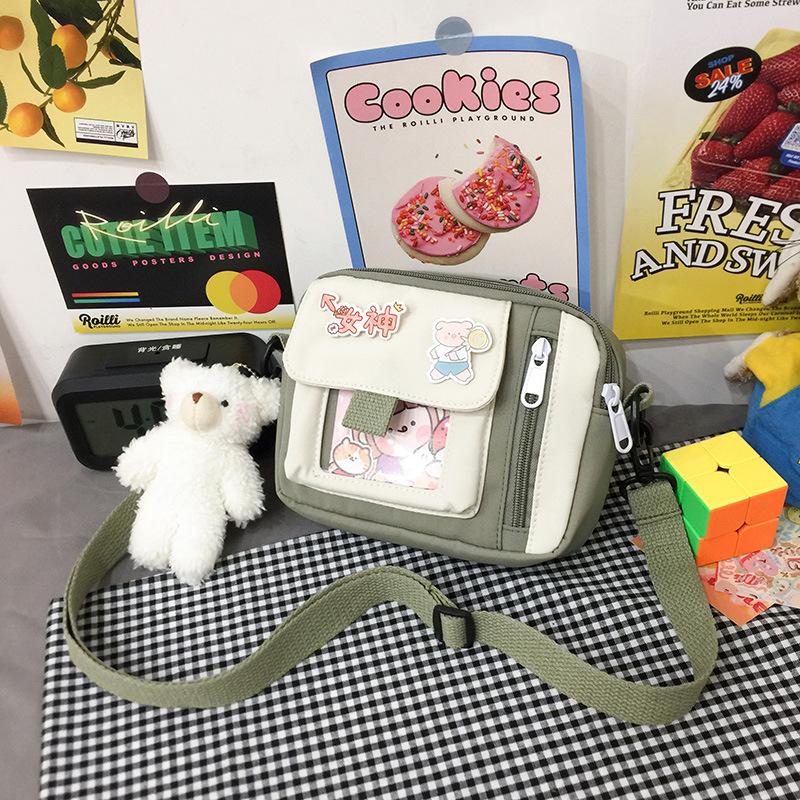 New Canvas Bag Female Student Small Bag Wind Messenger Bag Literary Versatile Cute Shoulder Bag