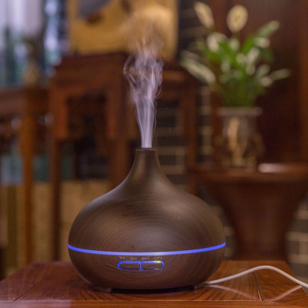 Creative Wood Grain Air Humidifier Quiet Cool Mist Air Purifier Essential Oil Diffuser  Indoor