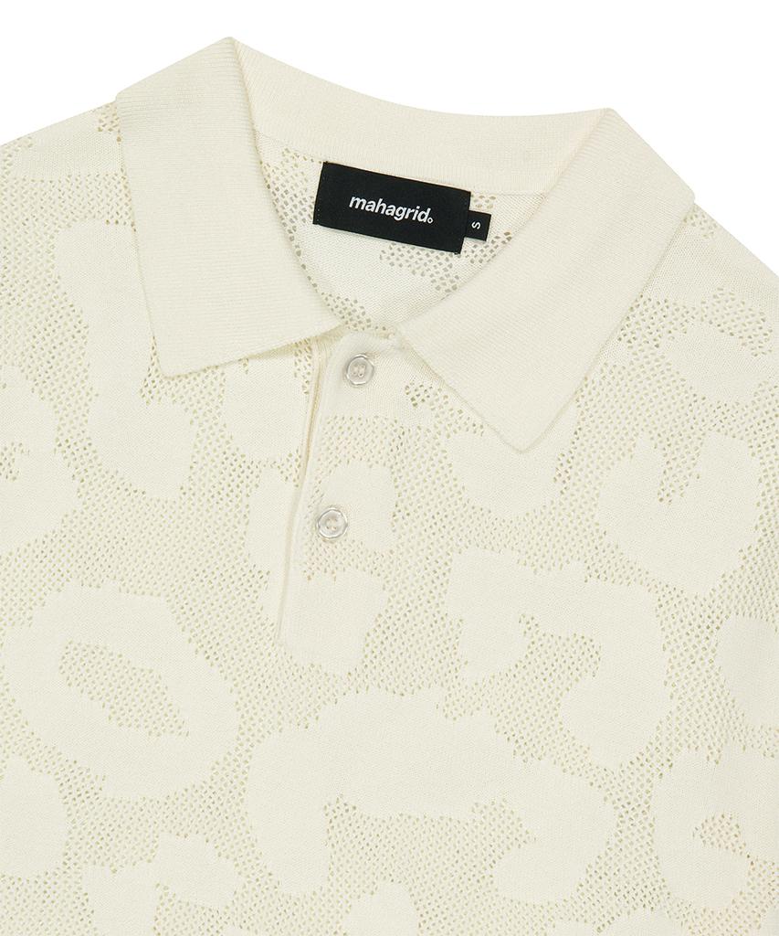 MAHAGRID Leopard Crochet Collar Knit Ivory(Mg2Gmmk640A)