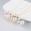 Women Hollow Map Pattern Necklace Lady Girl Round Neck Pendant Plating Copper Jewelry