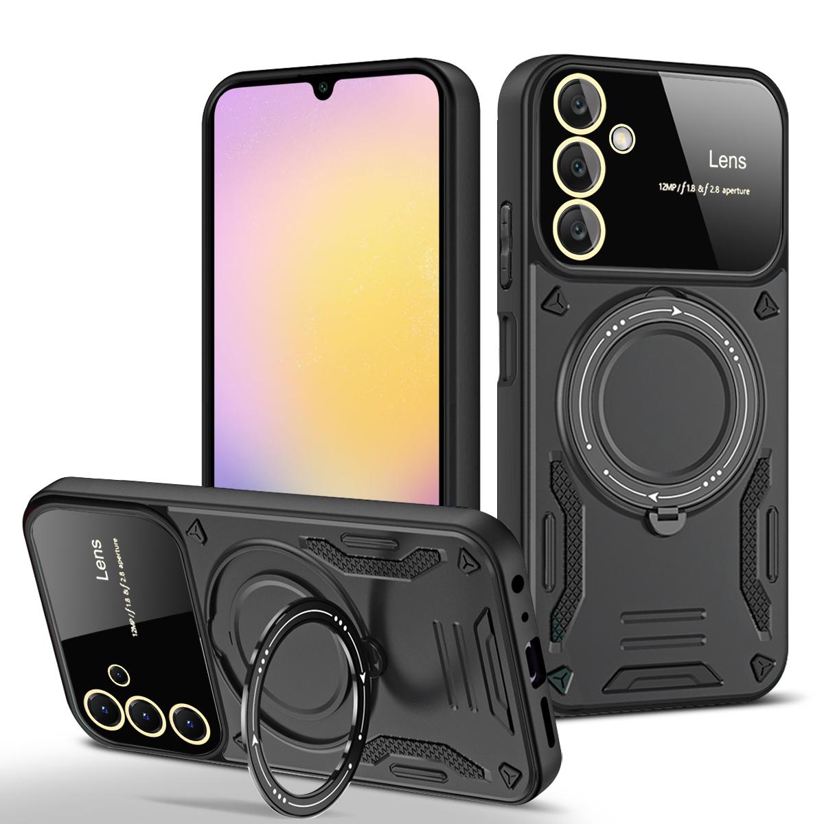 

Для Samsung Galaxy A25 5G Чехол-подставка Держатель Магнит Magsafe Беспроводная зарядка Противоударные бронированные чехлы для Galaxy A25 A 25 Global SAM A25 Global розового золота