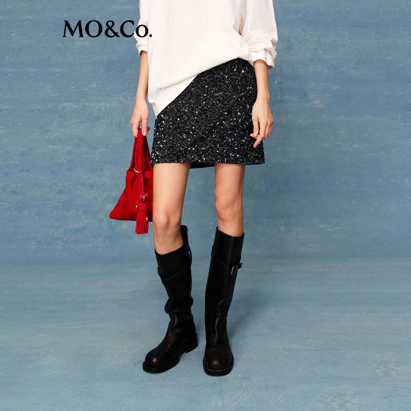 MO&Co. Women s Sequin A-Line Mini Skirt M