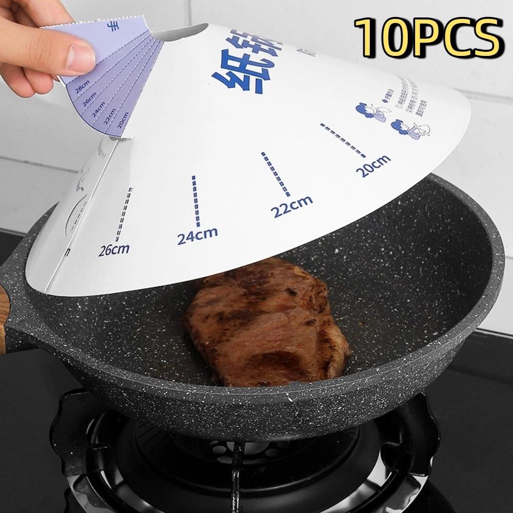 10pcs Round Paper Microwave Splatter Cover Anti-overflow Disposable Pot Lid  Travel