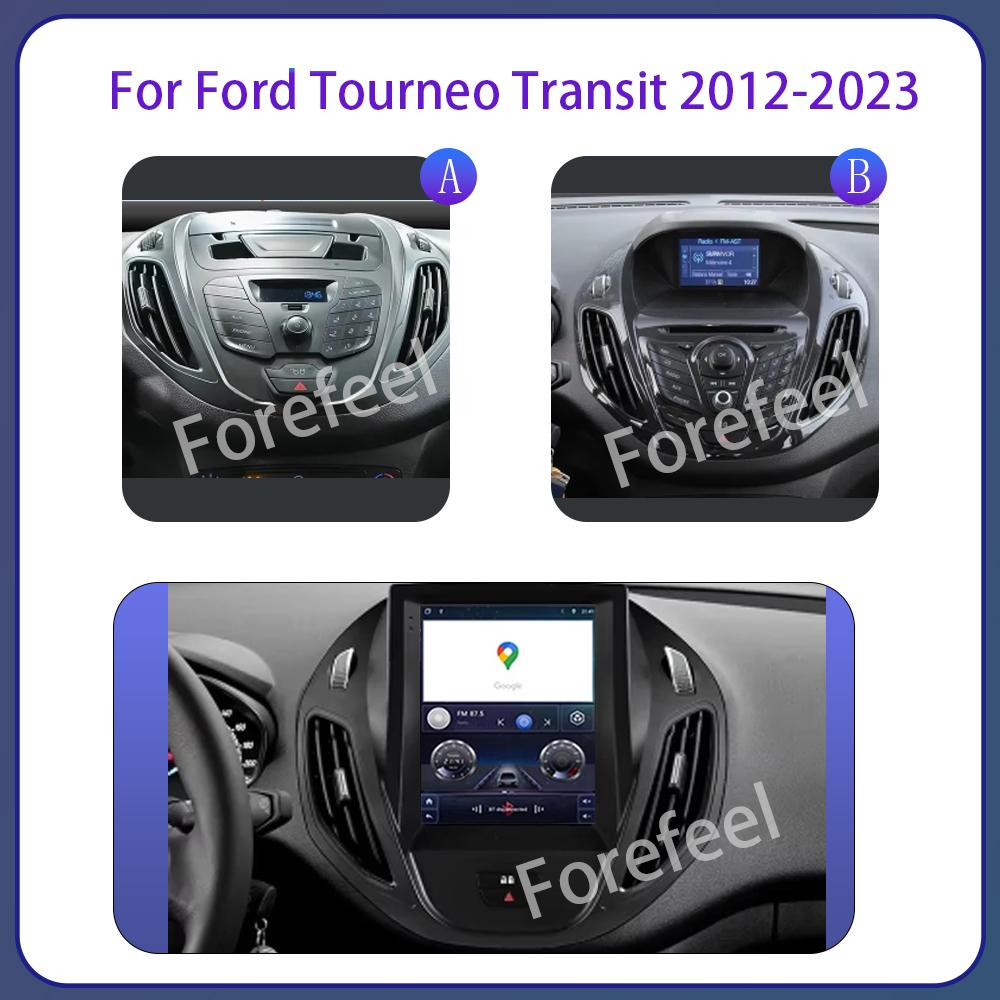 9.7 Inch Vertical Screen Android 14 For Ford Tourneo Transit 2012-2025 For Tesla Style Auto Radio 4G Wifi Carplay 7862 CPU