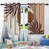 2Pcs Bohemian Style Curtains Plants Leaf Geometric Pattern Blackout Curtains Boho Window Curtain for Bedroom Apartment Decor